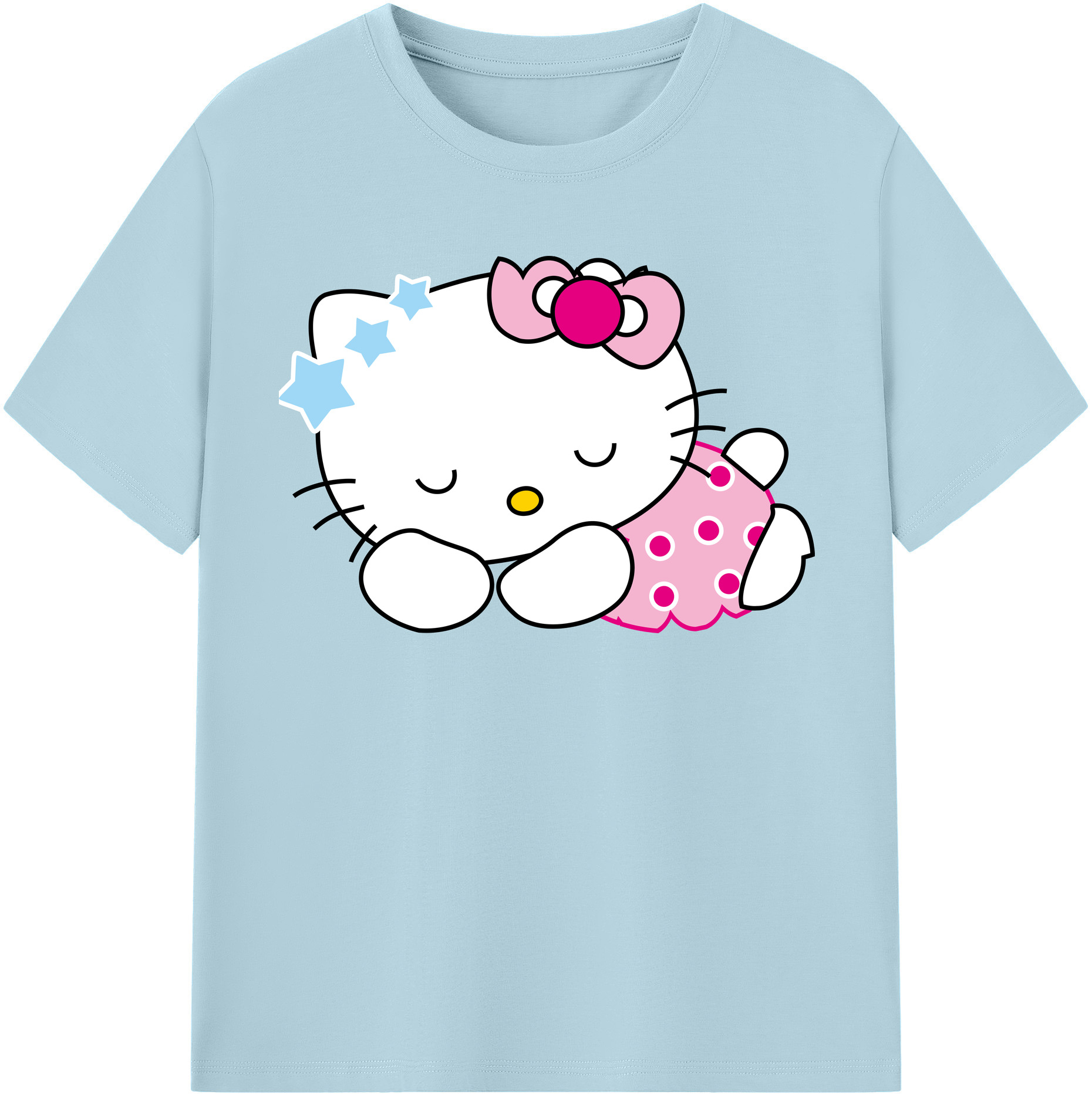 （画像用） Hello Kitty ハローキティ 綿100％半袖Tシャツ（フロントプリント）